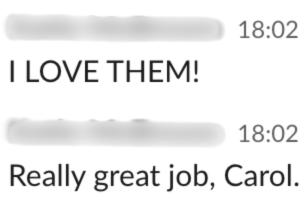 Client review screenshot